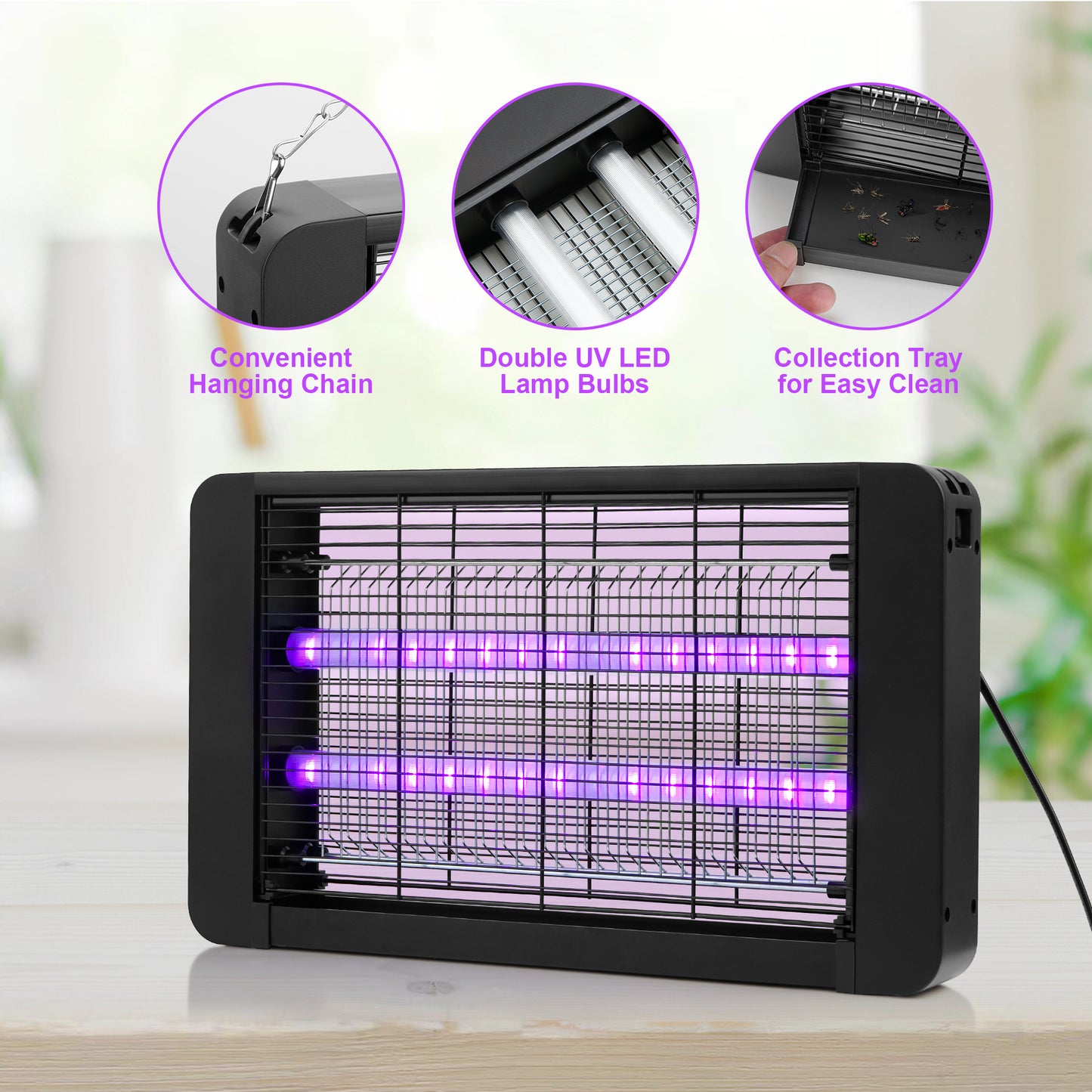 DJROLL Bug Zapper for Outdoor and Indoor, Effective 4200V Electric Mosquito Zappers Killer Insect Killer, Waterproof Outdoor Insect Fly Pest Attractant Trap for Backyard, Home, Patio, Office